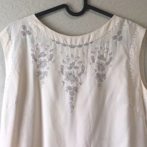 Vintage tunic slip with hand lace detailing